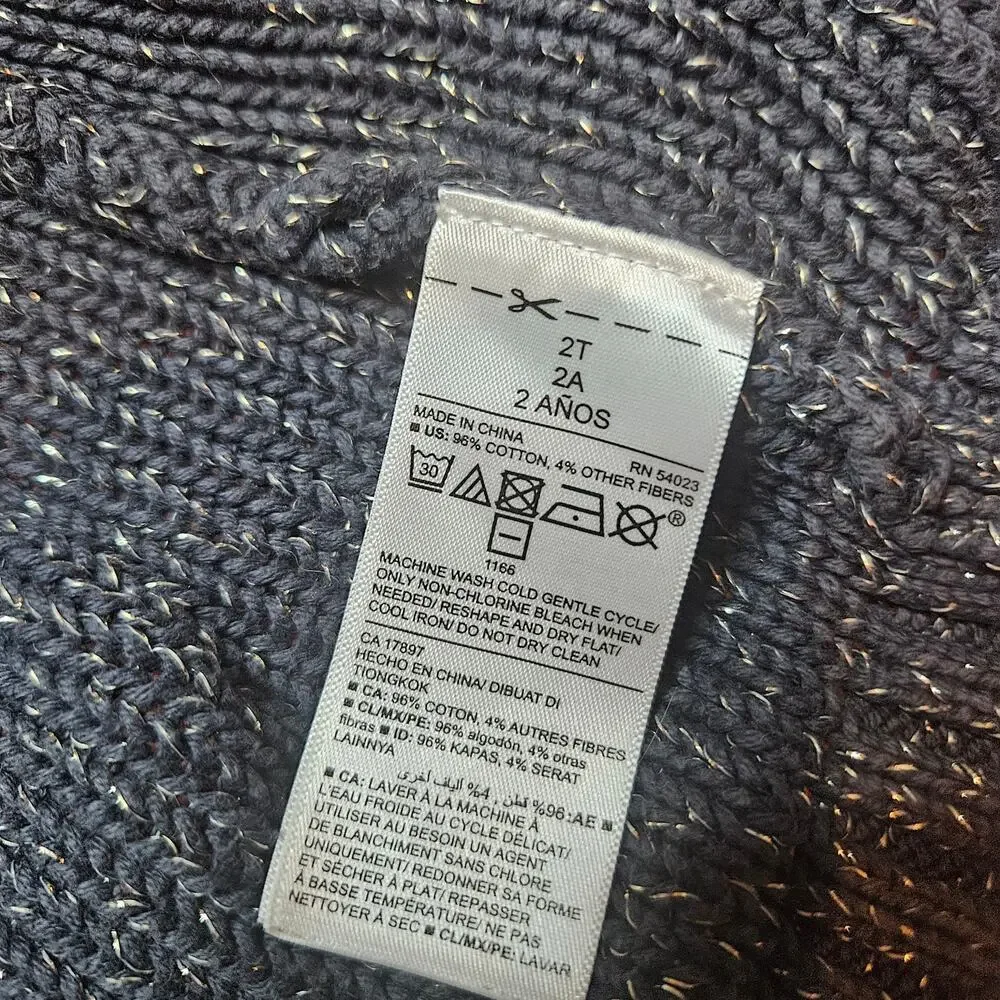 Old Navy Blue Silver Sparkly Openfront Cardigan Sweater
